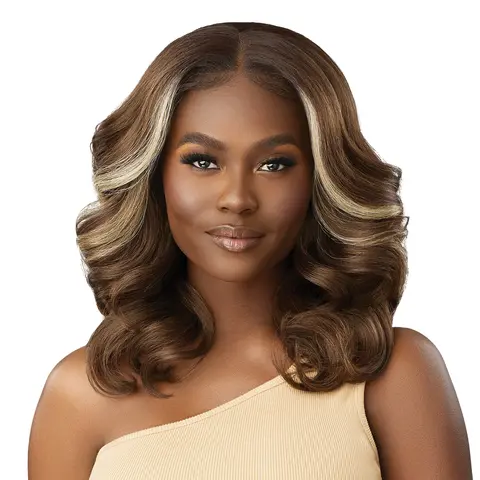 Outre Synthetic Lace Front Wig - Imani, 13X4 Coverage, HD Lace, Fully Hand-Tied, Perfect Hairline, Synthetic Glueless Wigs, Snug Fit, Natural Look, Heat-Safe, Wavy, Snug Fit Wig