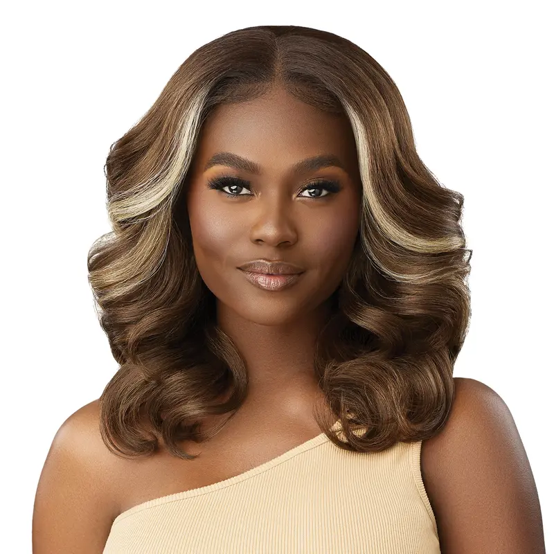 Outre Synthetic Lace Front Wig - Imani, 13X4 Coverage, HD Lace, Fully Hand-Tied, Perfect Hairline, Synthetic Glueless Wigs, Snug Fit, Natural Look, Heat-Safe, Wavy, Snug Fit Wig