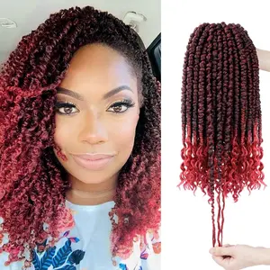 Dreadlocks Braid wig Fashion Style Reggae Braid Red Synthetic Lace Wig Braid | SPRING 8 T1B BURG 6PCS