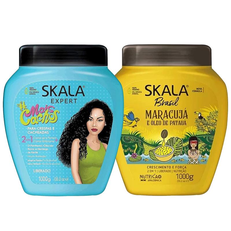 2-Pack Skala Expert Mais Cachos & Passion Fruit + Patauá Oil Creams Vegan Curly Haircare • 35.27 oz Each