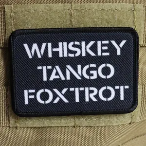 Whiskey Tango Foxtrat wtf edc  2"x3" morale patch with hook and loop backing military joke meme
