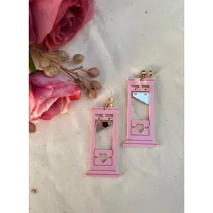 Sweetheart Guillotine Acrylic Earrings Halloween Spooky Eat The Rich