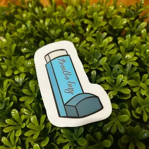 Breathe easy inhaler die cut sticker Waterproof Colorful Decoration Gift