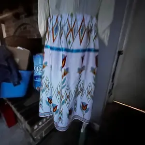 Ribbon skirt ( Kira Murillo fabric) Cotton White Floral A-Line