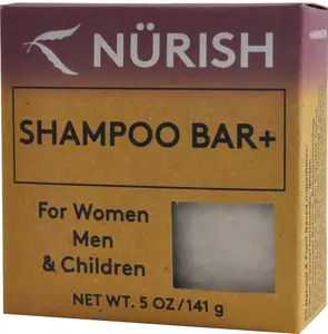 Nurish Shampoo Bar+, Natural & Vegan - For Women, Men & Children - Hypoallergenic Cleansing Bar - 5 oz / 141 g - Conditioner Gentle Haircare and Cleanser.