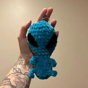 Turquoise Alien Keychain
