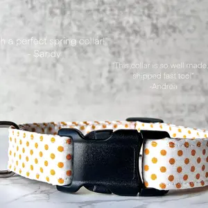 Bluetick Design Sunshine Polka Dot Dog Collar