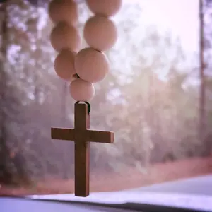 Boho car charm-cross car charm-farmhouse door hanger-rearview mirror charm-car accessories-rearview mirror accessories