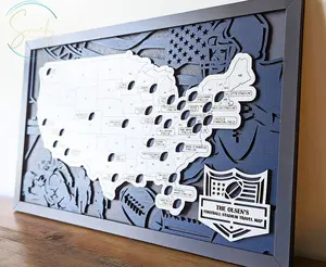 NFL stadium map, pro football stadium tracker, NFL stadium travel map, gift for football lover, gift for men