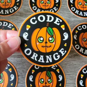 Code Orange Pumpkin Skeleton Sticker | Halloween Sticker | Spooky Sticker | Cute Halloween Sticker