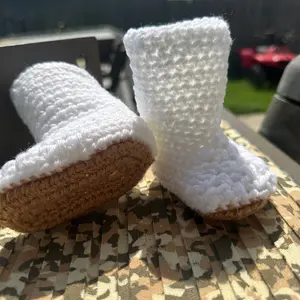 Crochet shrimp boots