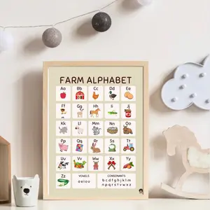 Farm Alphabet Poster, Abc Poster, Alphabet Letters Educational Poster, Preschool Poster Alphabet Wall Art, Alphabet Chart
