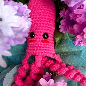 Pink squid plushie Soft