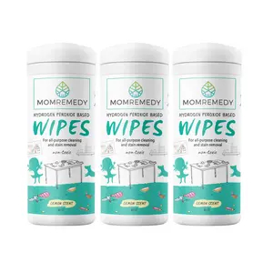 MomRemedy Hydrogen Peroxide Cleaning Wipes | All Purpose Cleaner and Stain Remover | Multipurpose for Household, Kitchen, Bathroom, All Surfaces | Non-Toxic - 30 CT, pack of 3