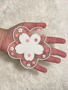 White Cherry Blossom Flower Coaster