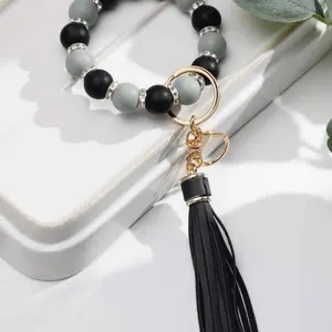 Bead and tassel keychain Plastic
