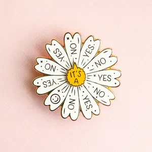 Spinning Daisy Enamel Pin