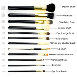 12-Piece Travel Professional Makeup Brushes Set with Case Gift Blend