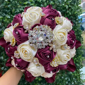 Burgandy and Creme white ramo
