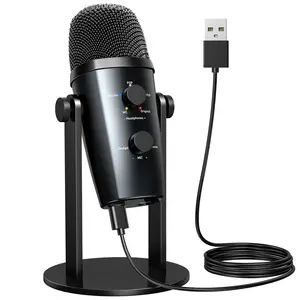 USB Condenser Microphone for Gaming, Streaming, Recording, Podcasting, Plug and Play with 3.5mm Headphone Monitoring Jack, Noise Cancelling, Add Reverb, Volume Control, for PC, Mac, PS4/5