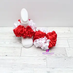 Red and White Ruffle Socks | Fluffed Socks | Tutu Socks
