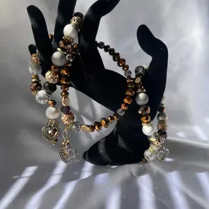 Silver and Gold Rhinestones Stackable Bracelet