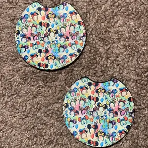 Multicolor Mickey Ears Car Coasters