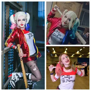26 Inches | Colorful | Costume Cosplay | Harley Quinn |  Curly Hair | CSH0812