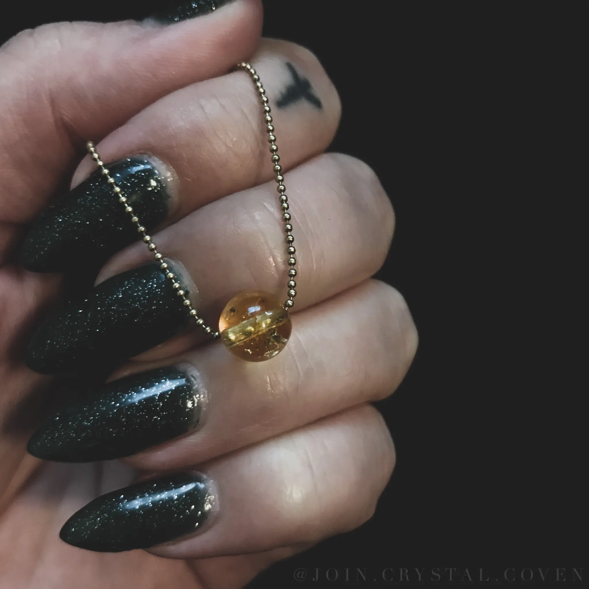 Citrine Crystal Ball Necklace