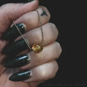 Citrine Crystal Ball Necklace