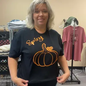 Spicy Fall T-Shirt Cotton Casual Crew Neck Black