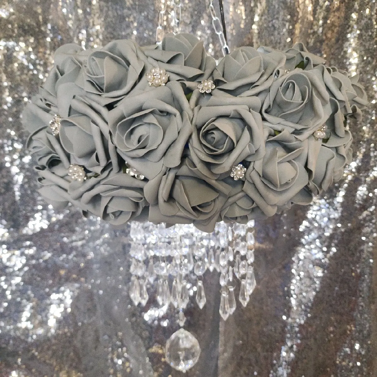 gray rose diamond chandelier