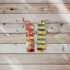 Flex Bookmarks #1 Crime Scene Tape and Blood Spatter #2 Colored Hearts #3 Books on Bookshelves #4 Mushrooms #5 Sloths in a Tree #6 Dolphins #7 Mermaid Scales #8 Camp Life Plastic Plastic Plastic