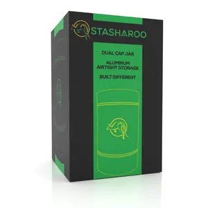STASHAROO Premium Double Lid Portable Storage Jar 180ml Airtight & Waterproof Aluminum Canister for Coffee Herbs Spices Kitchen Utensils Kitchen Coffee Canister Sturdy