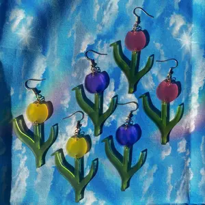 Tulip Acrylic Spring Cottagecore Earrings