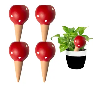 Marvonovo Terra Cotta Self Watering Spikes|Indoor Plant Terra Cotta Watering Stakes|Terracotta Watering Device| 125ML x 4