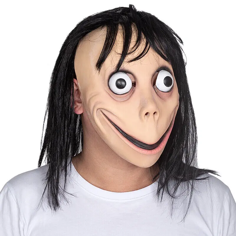 Momo Halloween Costume Mask Challenge Meme Latex MOMO Horror Film Party Mask