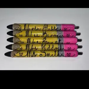 Teacher glitter pen / pencil glitter pen / teacher gifts / school glitter pen