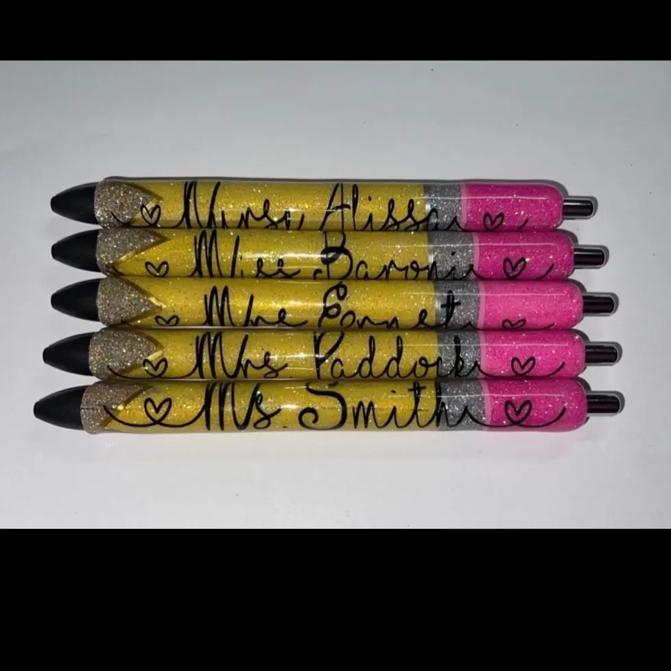 Teacher glitter pen / pencil glitter pen / teacher gifts / school glitter pen