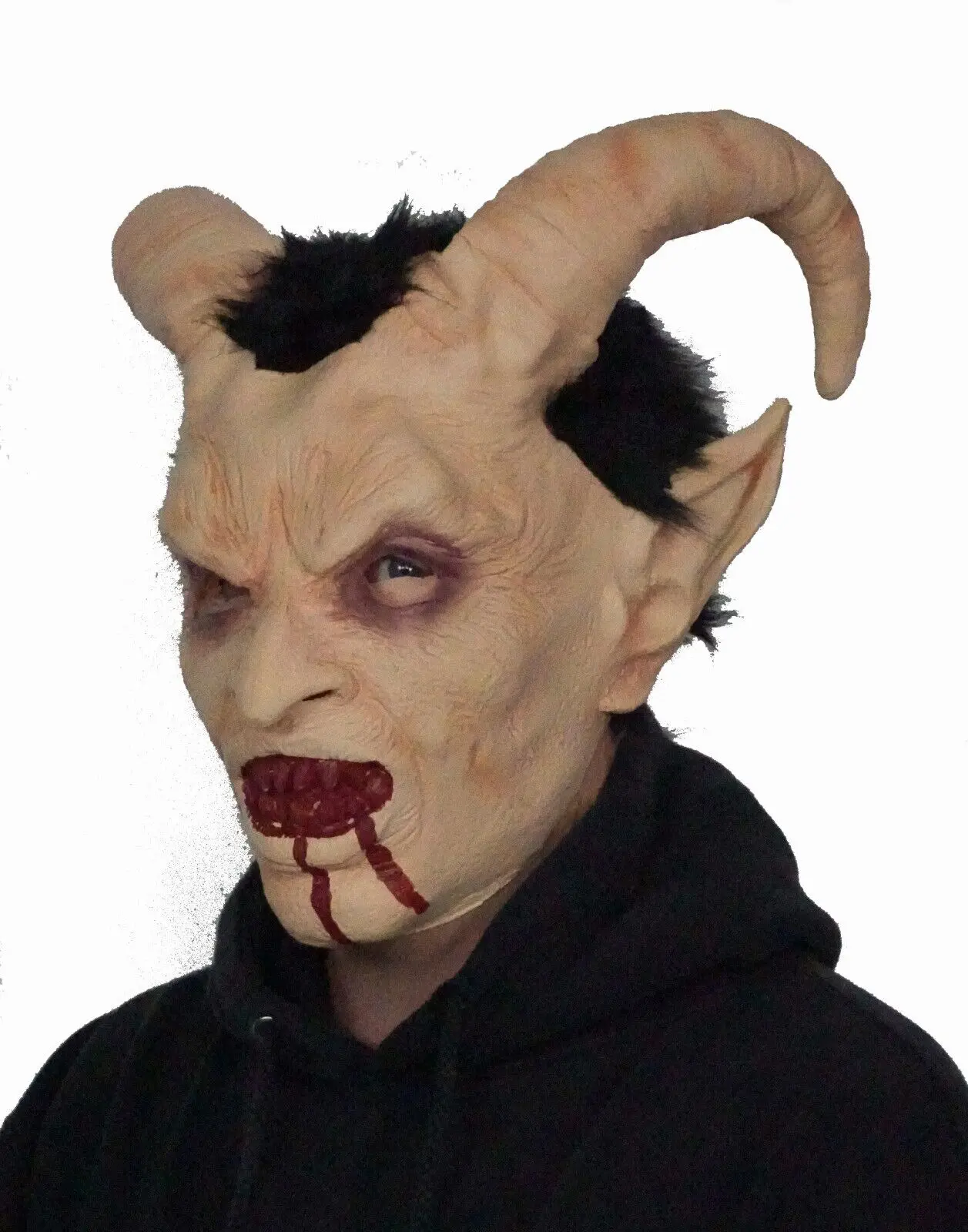 Goat Devil Scary Realistic Halloween Mask Horned El Diablo Satan Demon Mask