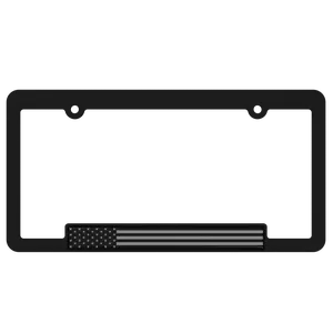 American Flag License Plate Frame Tag Bracket [The PATRIOT BLACKOUT Edition]
