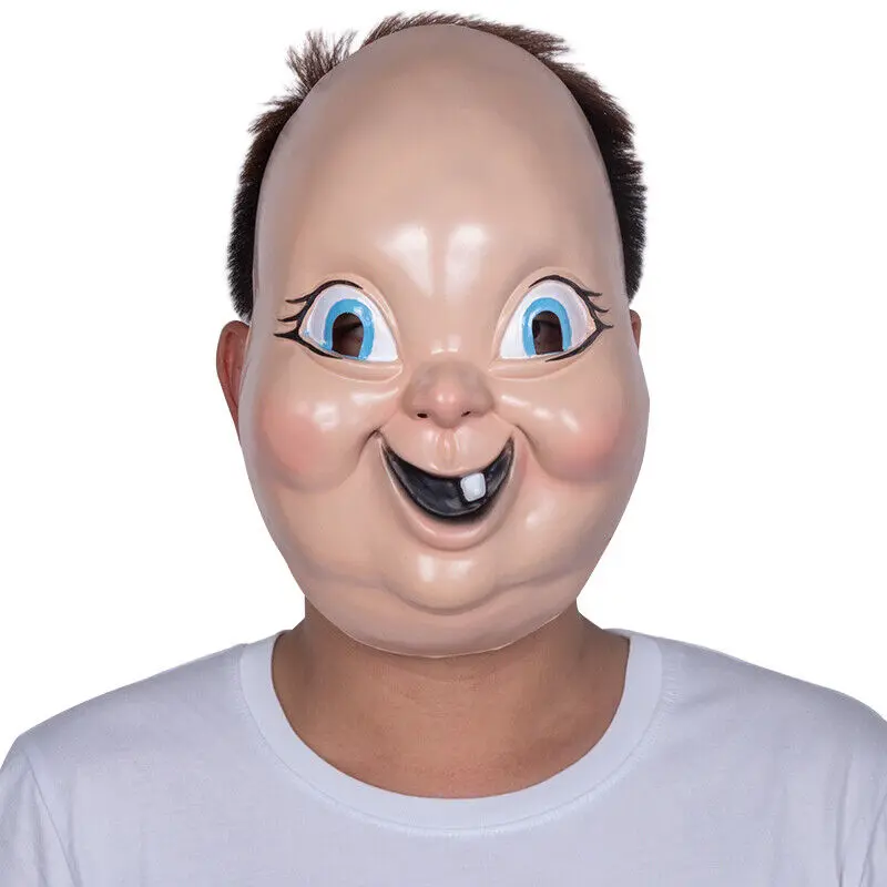 Creepy Scary Halloween Death Day Killer Baby face grin Purge Party mask