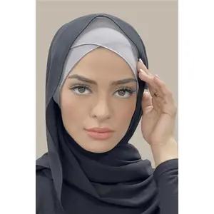 Classic Jersey Cross Front Underscarf-Frost Grey