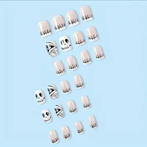 Halloween Press-On Nails, Glow in the Dark, Ghosts, Mummy, Ghouls, Bats