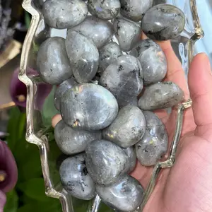 Natural labradorite crystal pocket stone