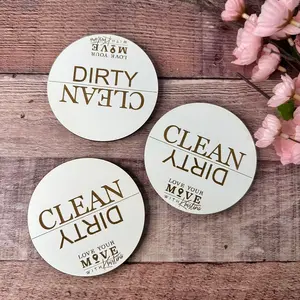 Dishwasher clean dirty magnets with business logo perfect for realtors and more