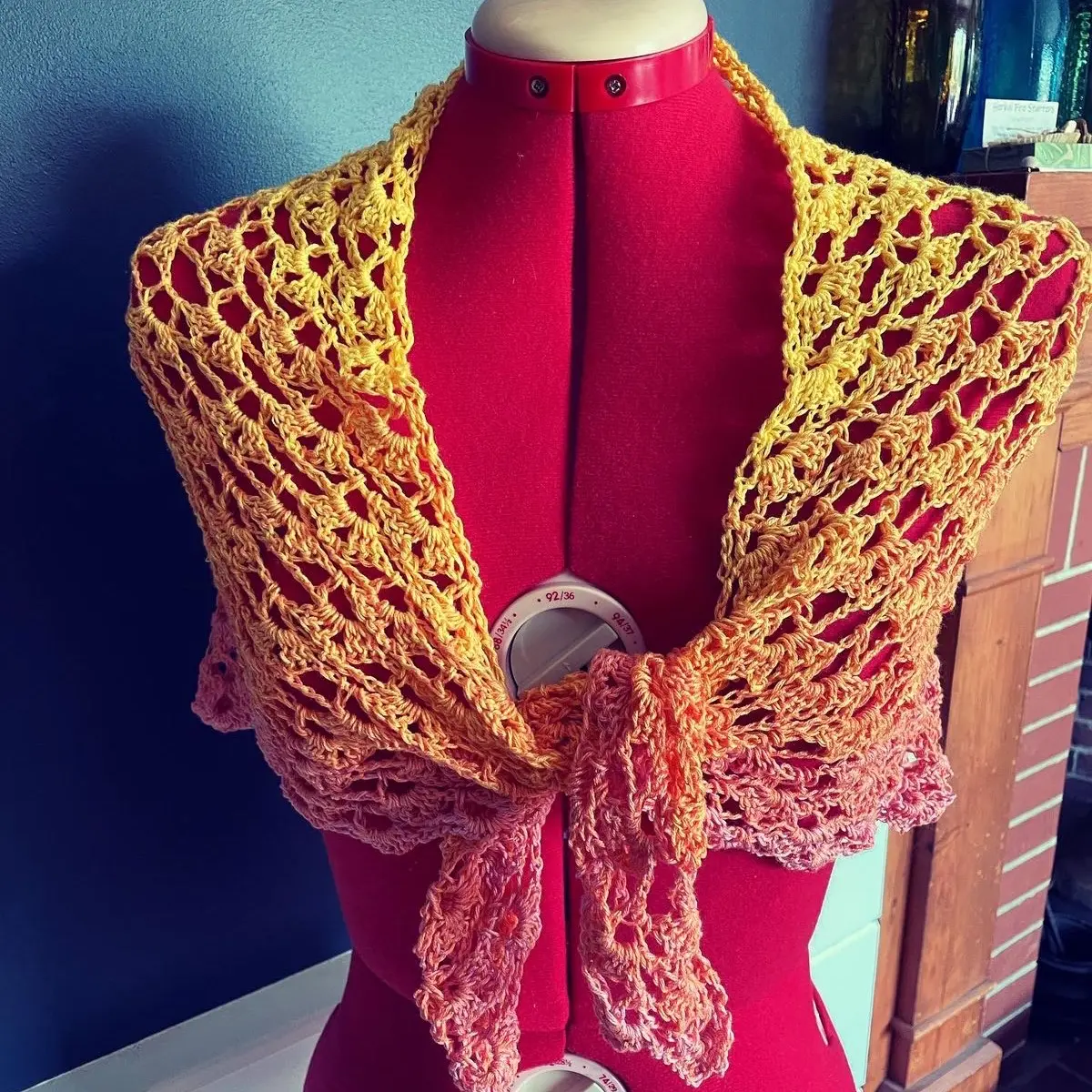 Sunset Shawl Triangle Scarf Cotton
