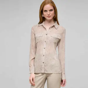 Python Inspired Button Front Shirt