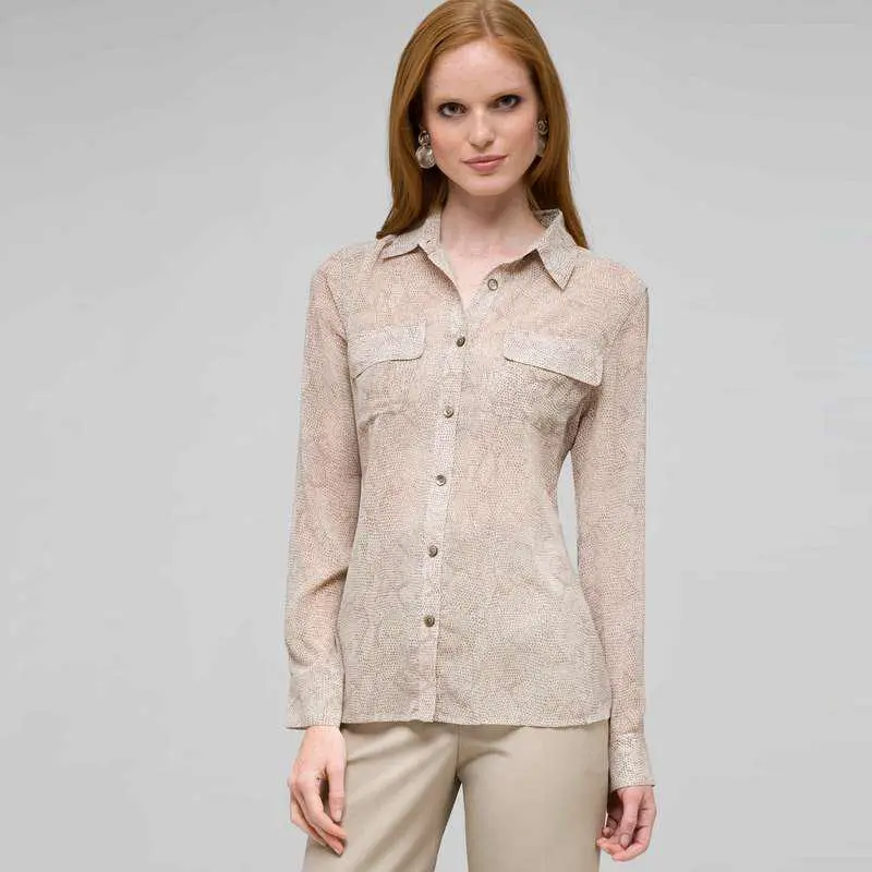 Python Inspired Button Front Shirt