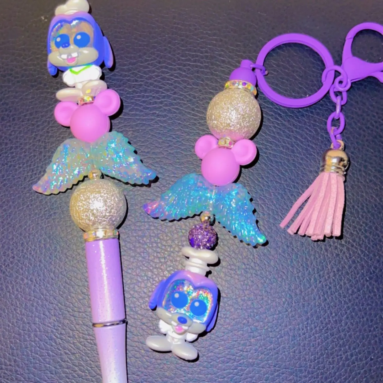 Doorable pen and key chain set